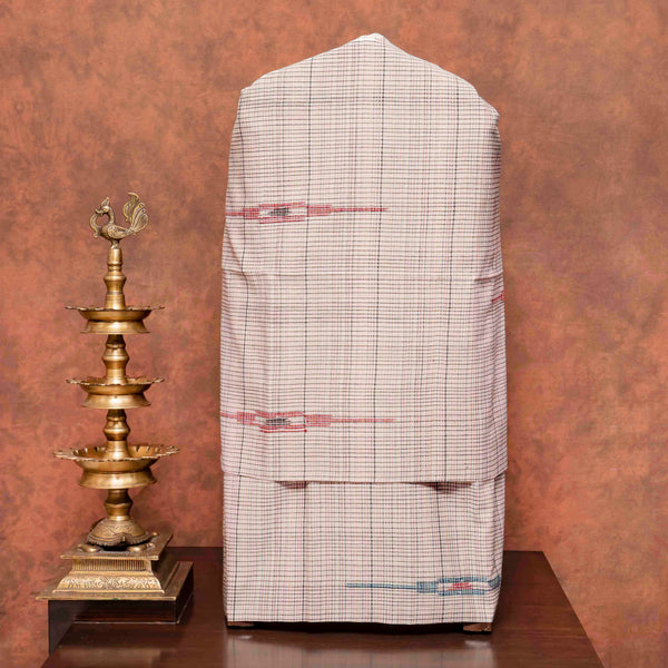 Handloom Cotton Multicolour Check Suit Set