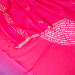 Shibori Cotton Kurta Fabric with Linen Stole