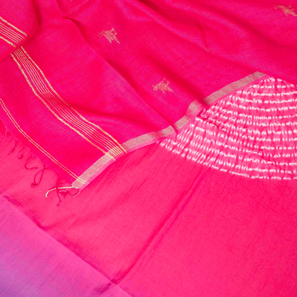 Shibori Cotton Kurta Fabric with Linen Stole