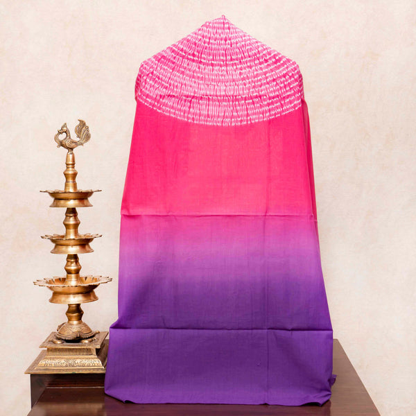Shibori Cotton Kurta Fabric with Linen Stole