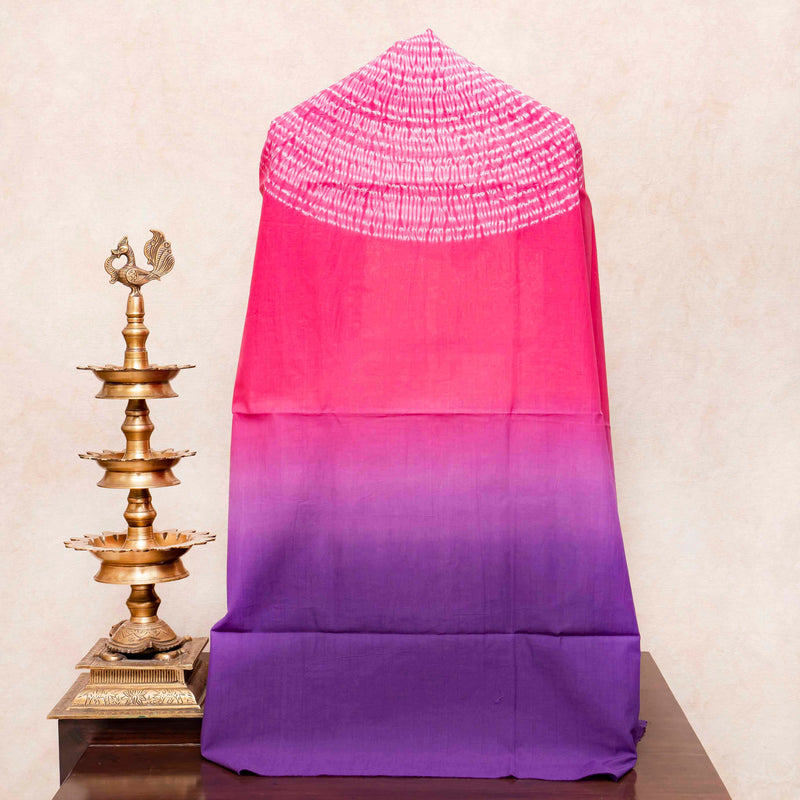 Shibori Cotton Kurta Fabric with Linen Stole