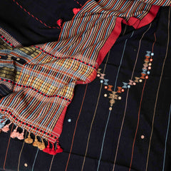 Handloom Kala Cotton Suit Set with Mirror Work