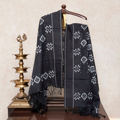 Handloom Cotton Jamdani Suit Set with Ikkat Dupatta