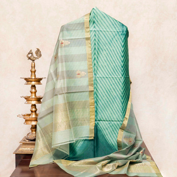 Hand Tie-Dye Chanderi Silk Kurta & Kadwa Weave Dupatta