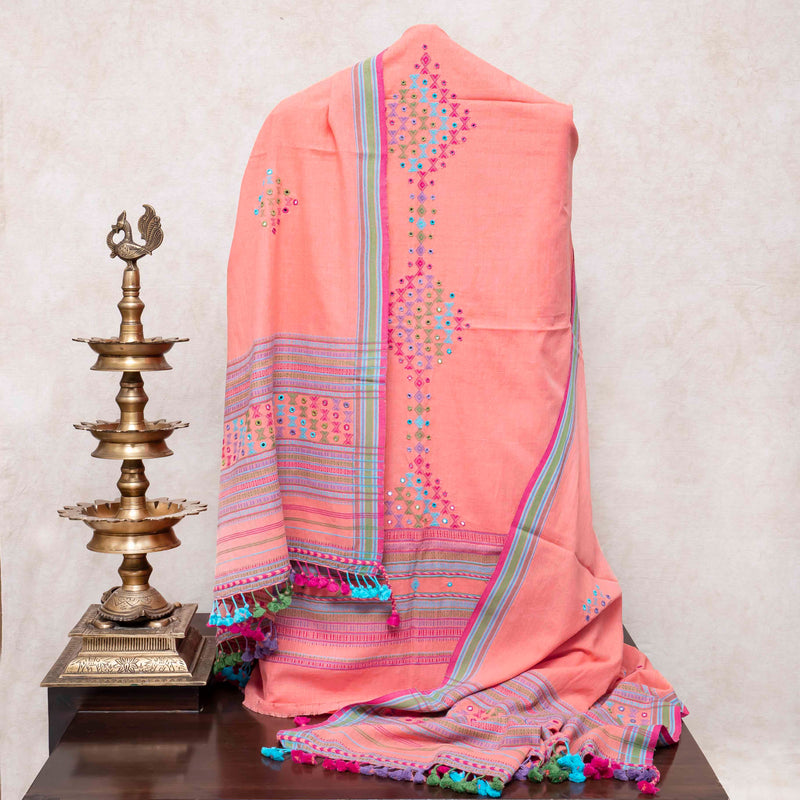 Handloom Kala Cotton Mirror Work Suit Set
