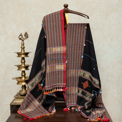 Handloom Kala Cotton Suit Set with Mirror Work