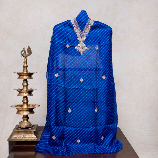 Hand Tie-Dye Kota Silk Kurta & Zari Embroidered Dupatta