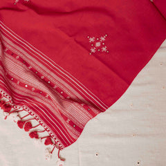 Handloom Kala Cotton Mirror Work Unstitched Suit Set