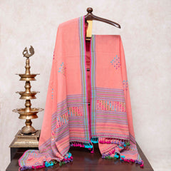 Handloom Kala Cotton Mirror Work Suit Set